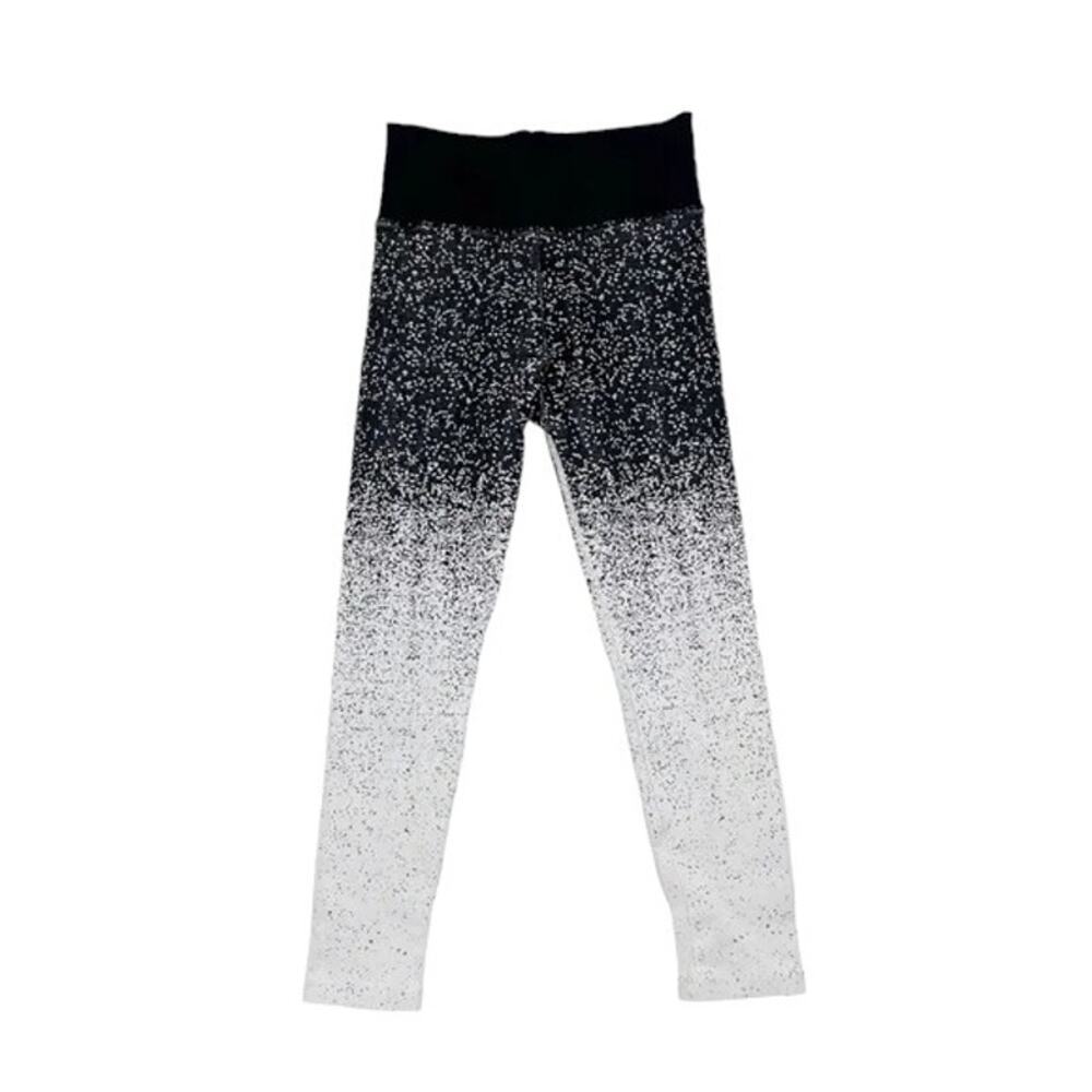 Athleta Black & White Flurry Ombré 7/8 Length Tights Women's Medium